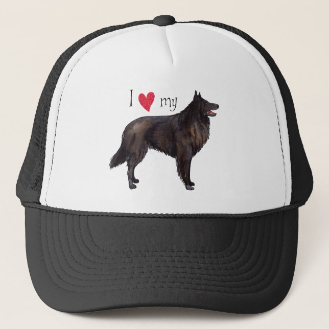 Gorra De Camionero Amo a mi Sheepdog belga (Anverso)