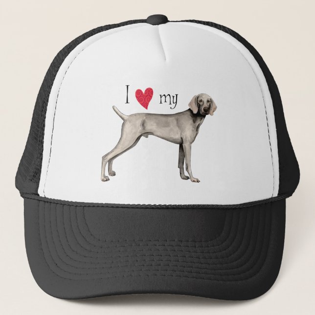 Gorra De Camionero Amo a mi Weimaraner (Anverso)