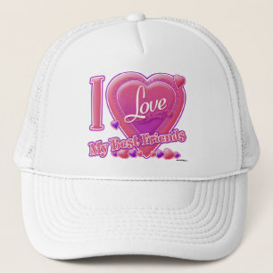 Gorra De Camionero Amo a mis mejores amigos rosados/púrpura - corazon