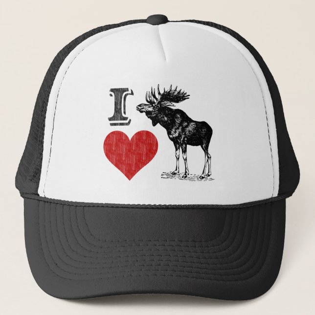 Gorra De Camionero Amo a Moose (Anverso)