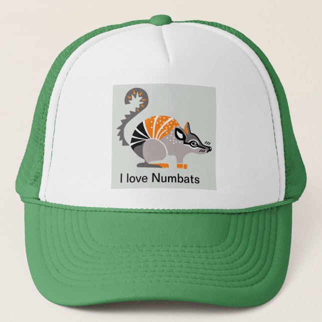 Gorra De Camionero Amo a NUMBATS - Australia - la vida salvaje (Anverso)