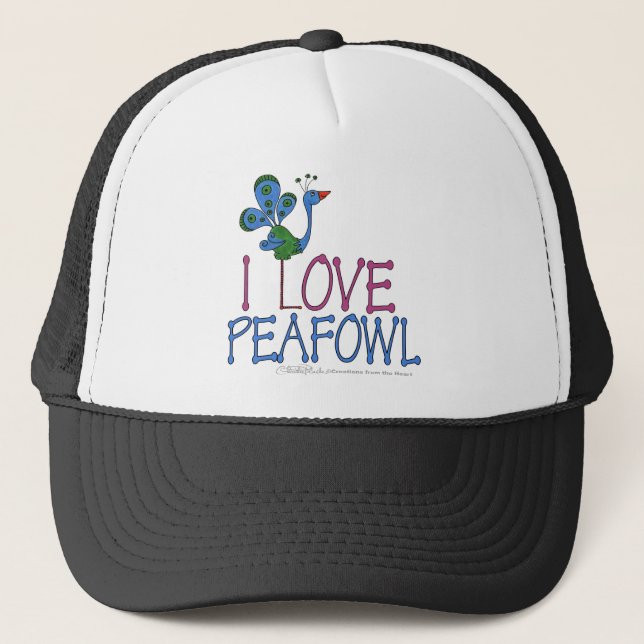 Gorra De Camionero Amo a Peafowl (Anverso)