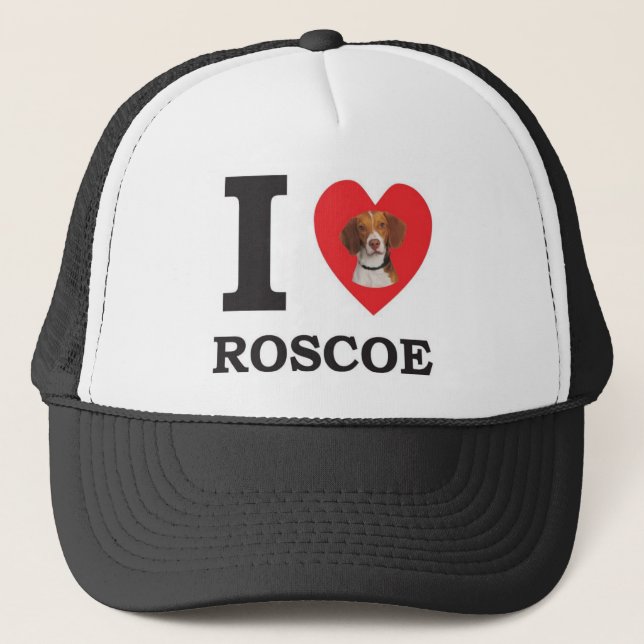 Gorra De Camionero Amo a Roscoe el perro del insecto de cama (Anverso)