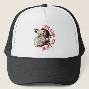 Gorra De Camionero Amo a un hombre con barba Navidades de Santa Claus