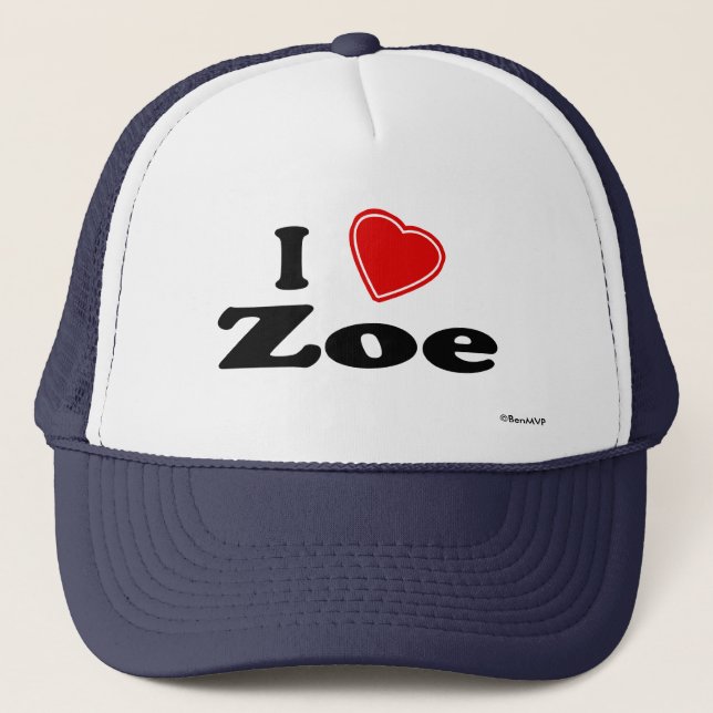 Gorra De Camionero Amo a Zoe (Anverso)