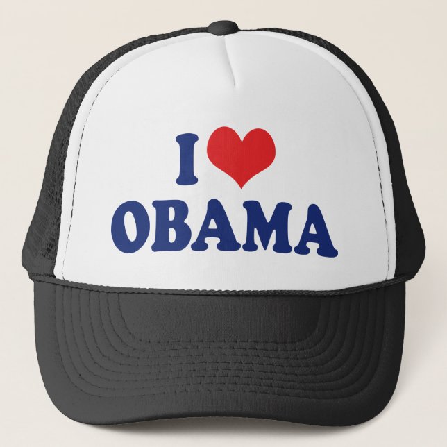 Gorra De Camionero Amo al presidente Obama (Anverso)