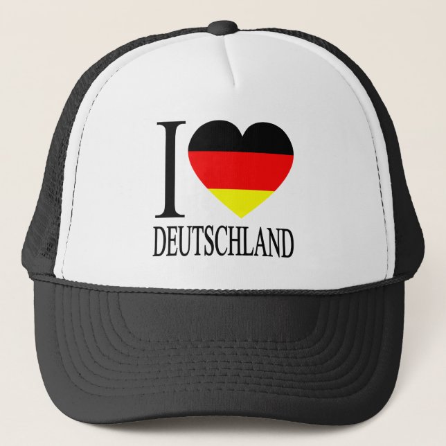 Gorra De Camionero Amo Alemania Alemania Alemania Alemania Bandera Co (Anverso)