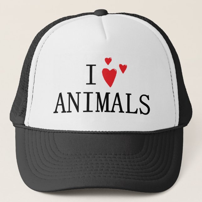 Gorra De Camionero Amo animales (Anverso)