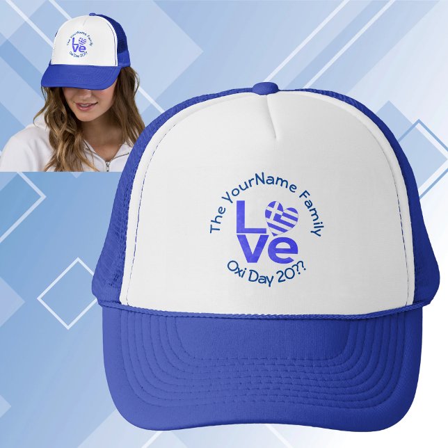 Gorra De Camionero Amo azul de la bandera del corazón de Grecia perso (Subido por el creador)