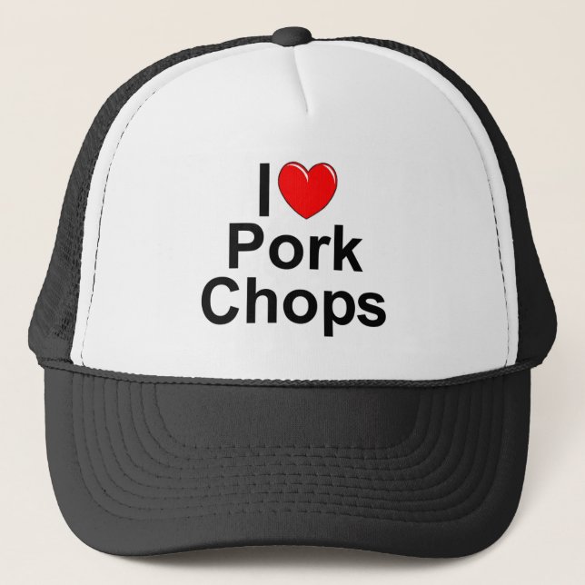Gorra De Camionero Amo chuletas de cerdo (del corazón) (Anverso)