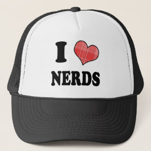Gorra De Camionero Amo (Corazón de Cuadros) Nerds