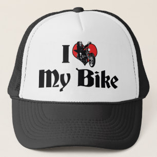 Gorra De Camionero Amo corazón mi bicicleta - Amante de bicicleta mot