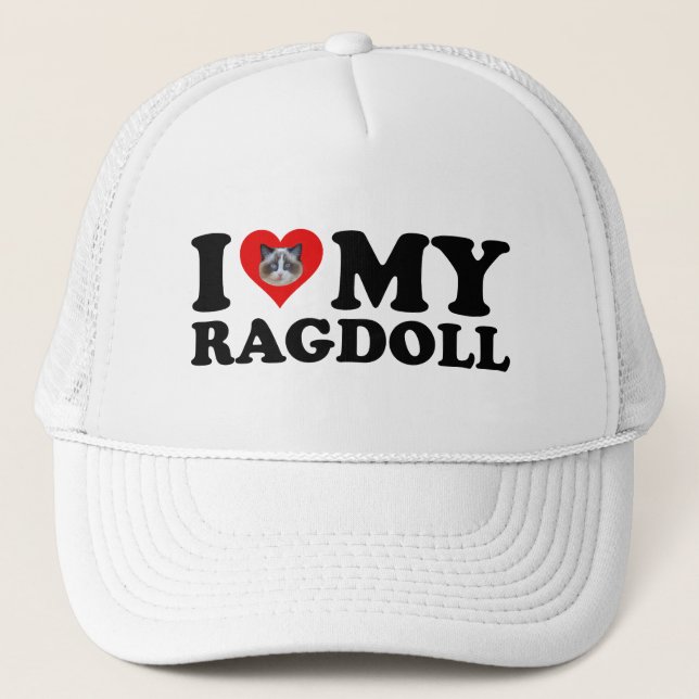 Gorra De Camionero Amo (corazón) mi Ragdoll (Anverso)