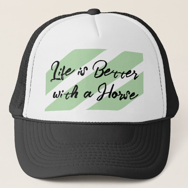 Gorra De Camionero Amo del caballo verde blanco (Anverso)