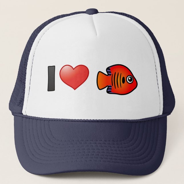 Gorra De Camionero Amo el Angelfish Flame (Anverso)