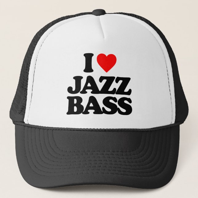 GORRA DE CAMIONERO AMO EL BAJO DEL JAZZ (Anverso)