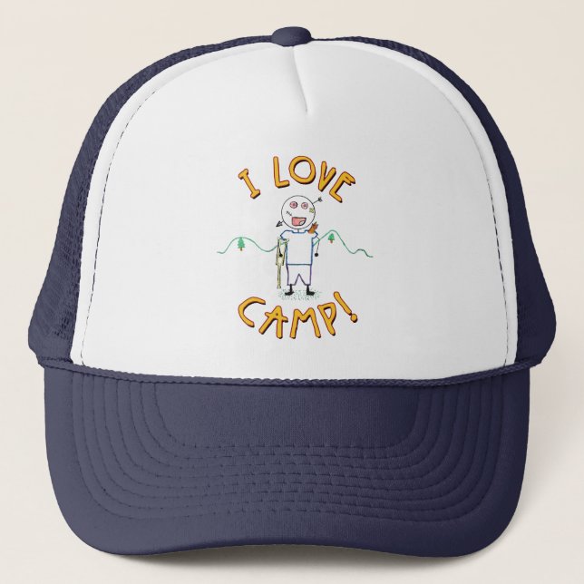 Gorra De Camionero Amo el campamento - Dibujo divertido del campament (Anverso)