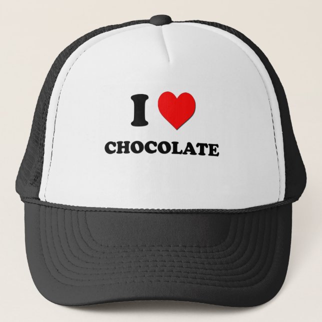 Gorra De Camionero Amo el chocolate (la comida) (Anverso)