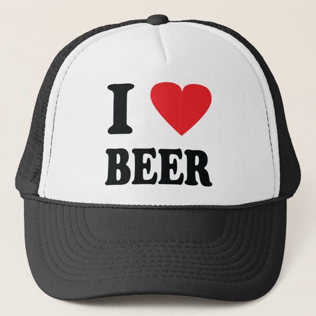 Gorra De Camionero Amo el icono de la cerveza (Anverso)