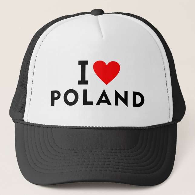 Gorra De Camionero Amo el país de Polonia como el turismo del viaje (Anverso)