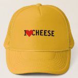 Gorra De Camionero Amo el queso<br><div class="desc">"Amo el sombrero de camionero de queso" - para los amantes del queso extremo</div>