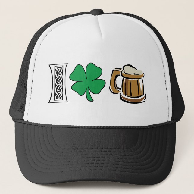 Gorra De Camionero Amo el regalo verde de la cerveza (Anverso)