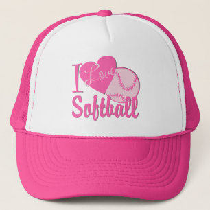 Gorra De Camionero Amo el Softball Rosa