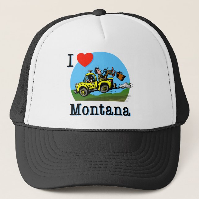 Gorra De Camionero Amo el taxi del país de Montana (Anverso)