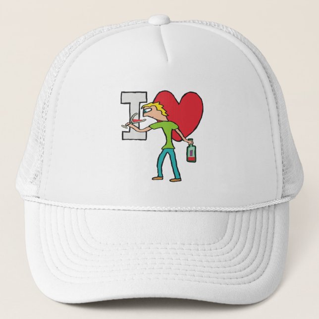 Gorra De Camionero Amo el vino (Anverso)