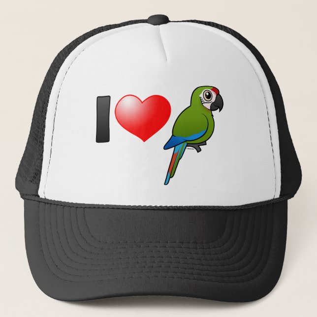 Gorra De Camionero Amo grandes Macaws verdes (Anverso)