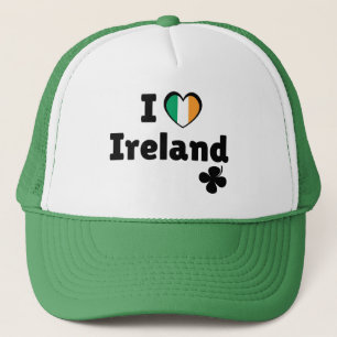 Gorra De Camionero Amo Irlanda Bandera irlandesa Corazón y Trébol (Ne