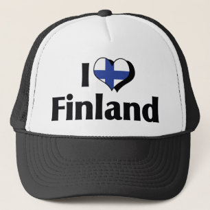 Gorra De Camionero Amo la bandera de Finlandia