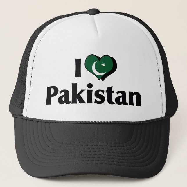 Gorra De Camionero Amo la bandera de Pakistán (Anverso)