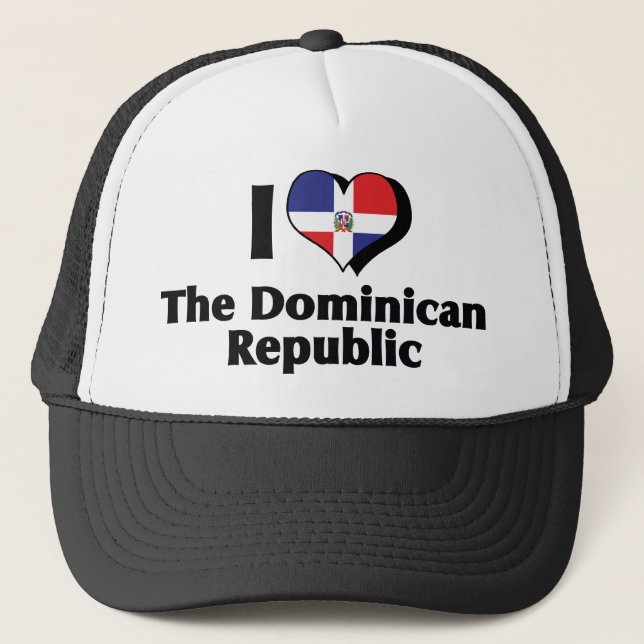 Gorra De Camionero Amo La Bandera De República Dominicana (Anverso)