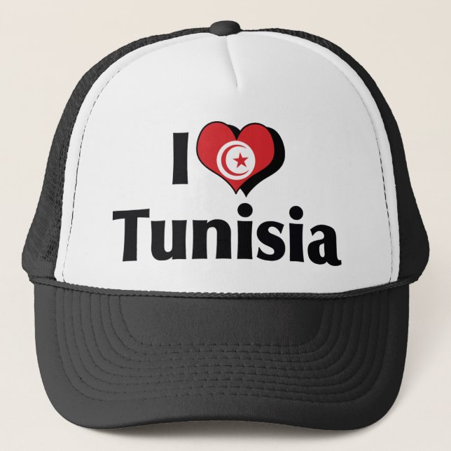 Gorra De Camionero Amo la bandera de Túnez (Anverso)
