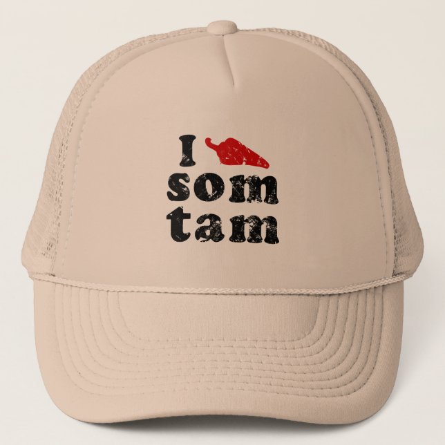 Gorra De Camionero Amo La Comida Isaan Tailandesa. (Anverso)