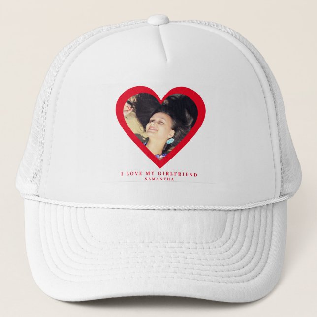 Gorra De Camionero Amo la foto de mi novia Personalizado (Anverso)