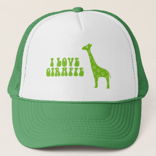 Gorra De Camionero Amo la jirafa (Verde)
