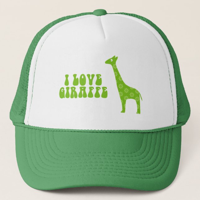 Gorra De Camionero Amo la jirafa (Verde) (Anverso)