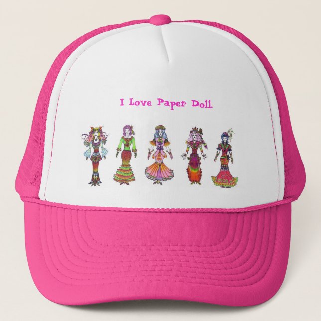Gorra De Camionero ¡Amo la muñeca de papel!! (Anverso)