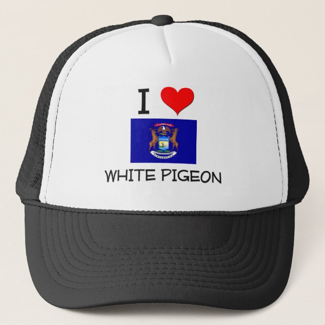 Gorra De Camionero Amo la paloma blanca Michigan (Anverso)