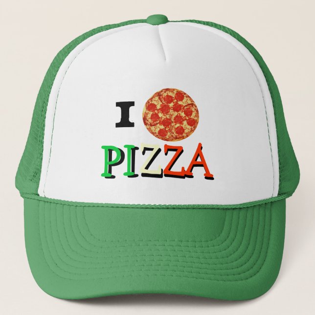 Gorra De Camionero Amo la pizza (Anverso)