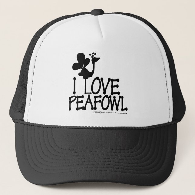 Gorra De Camionero Amo la silueta de Peafowl (Anverso)