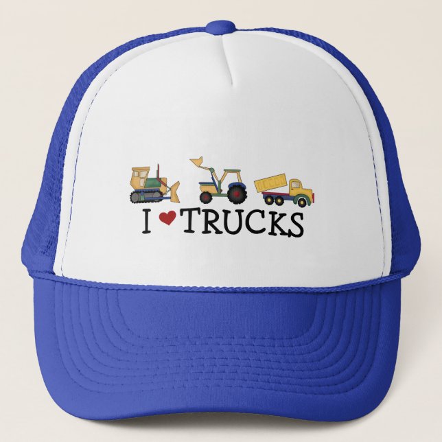 Gorra De Camionero Amo las camisetas y los regalos de los camiones (Anverso)