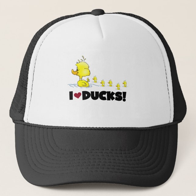 Gorra De Camionero Amo las camisetas y los regalos de los patos (Anverso)