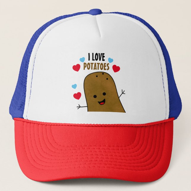 Gorra De Camionero Amo las papas (Anverso)