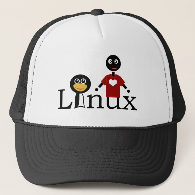Gorra De Camionero Amo Linux (Anverso)