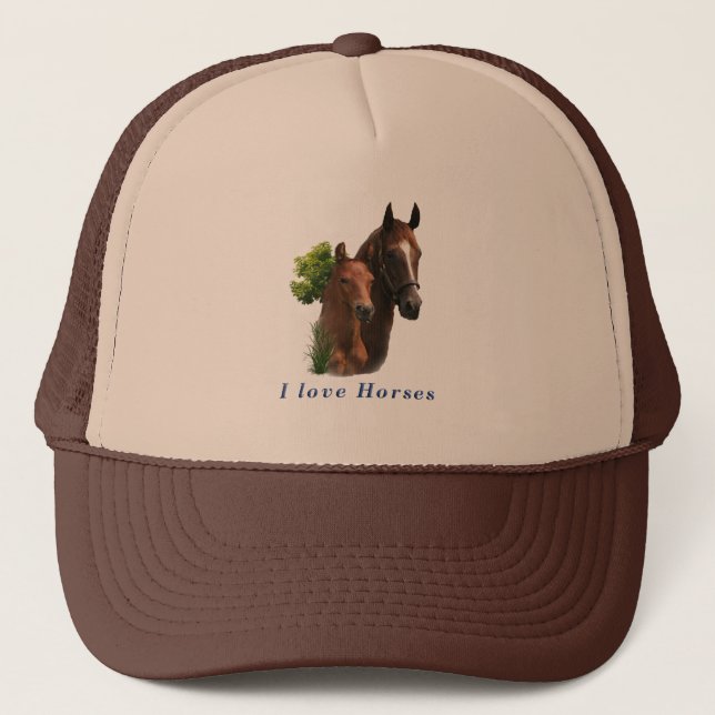 Gorra De Camionero Amo los Caballos (Anverso)