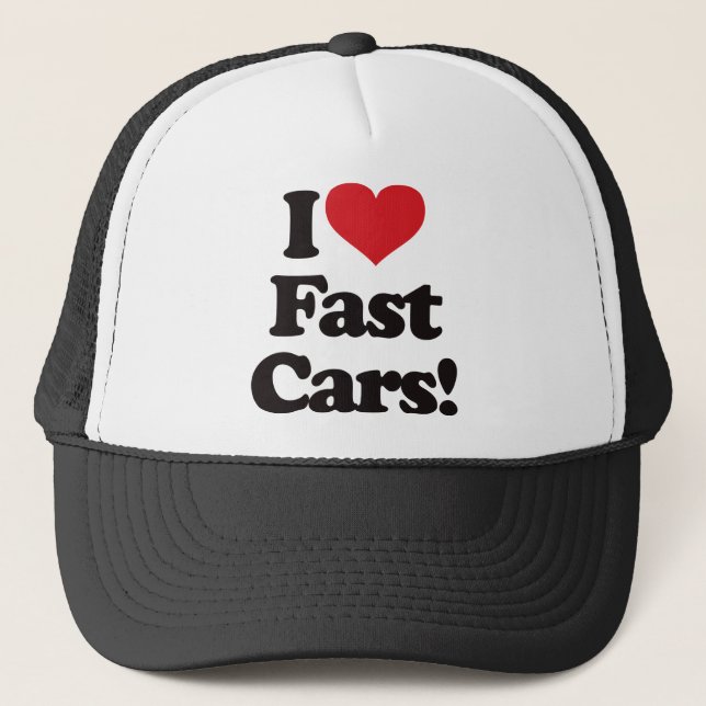 Gorra De Camionero ¡Amo los coches rápidos! (Anverso)