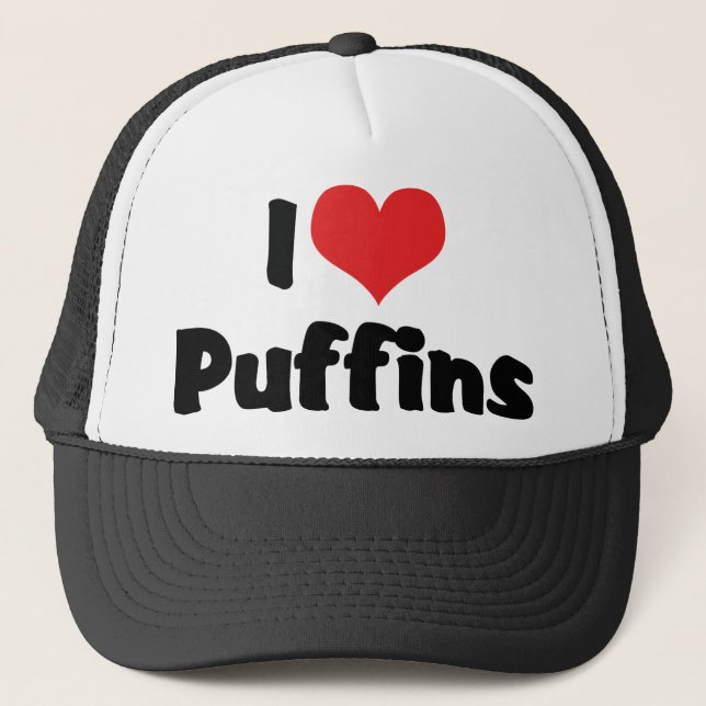 Gorra De Camionero Amo los Puffins del Corazón (Anverso)